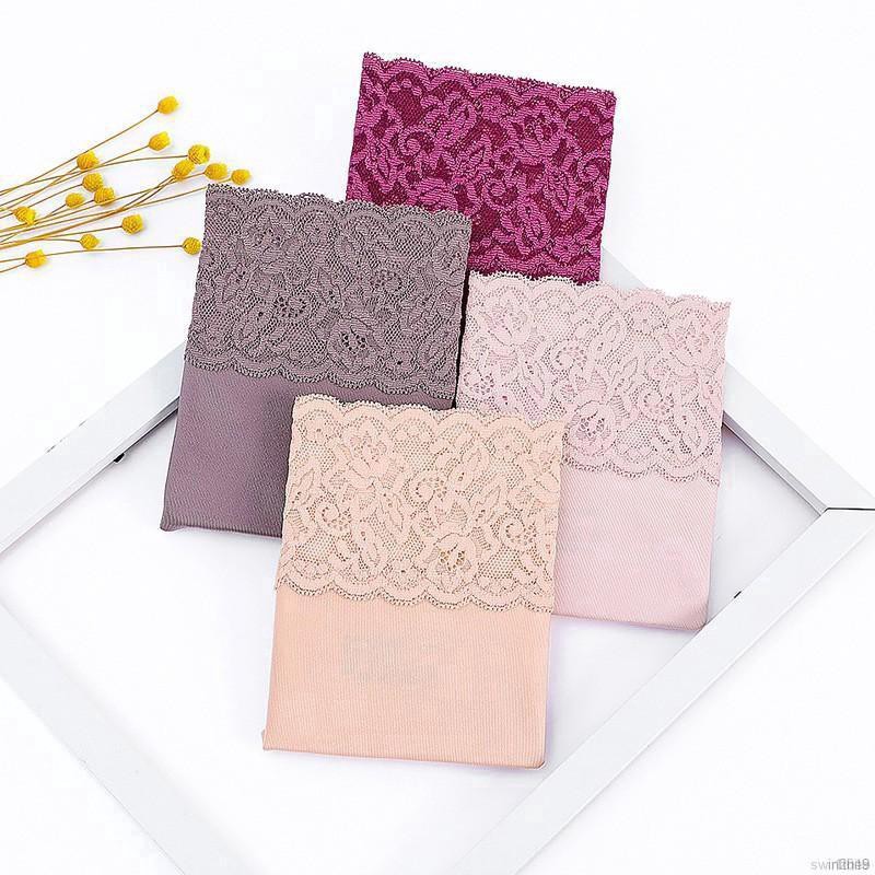 Women Beautiful Sweet Solid Color Lace High Elastic Waist Soft Briefs | BigBuy360 - bigbuy360.vn