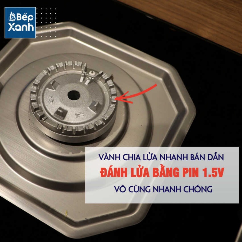 Bếp gas âm 3 gas Malloca AS 9603B - Hẹn giờ, Ngắt gas tự động