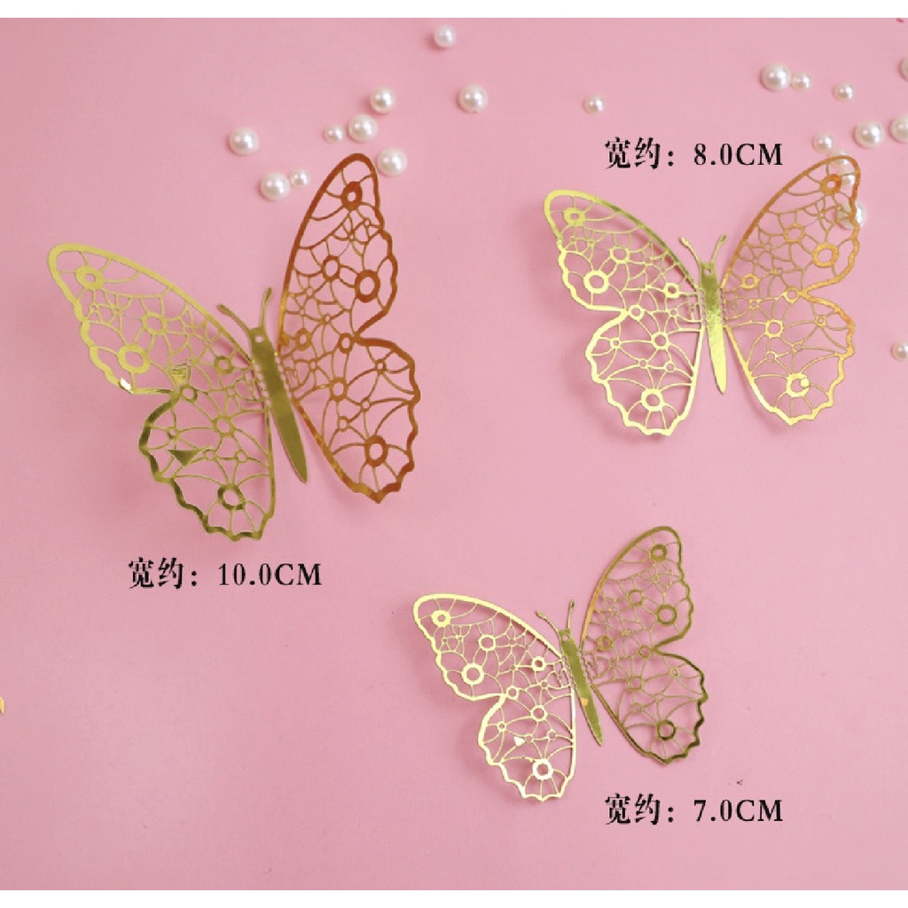 5 Set 12 bướm vàng mới trang trí bánh kem