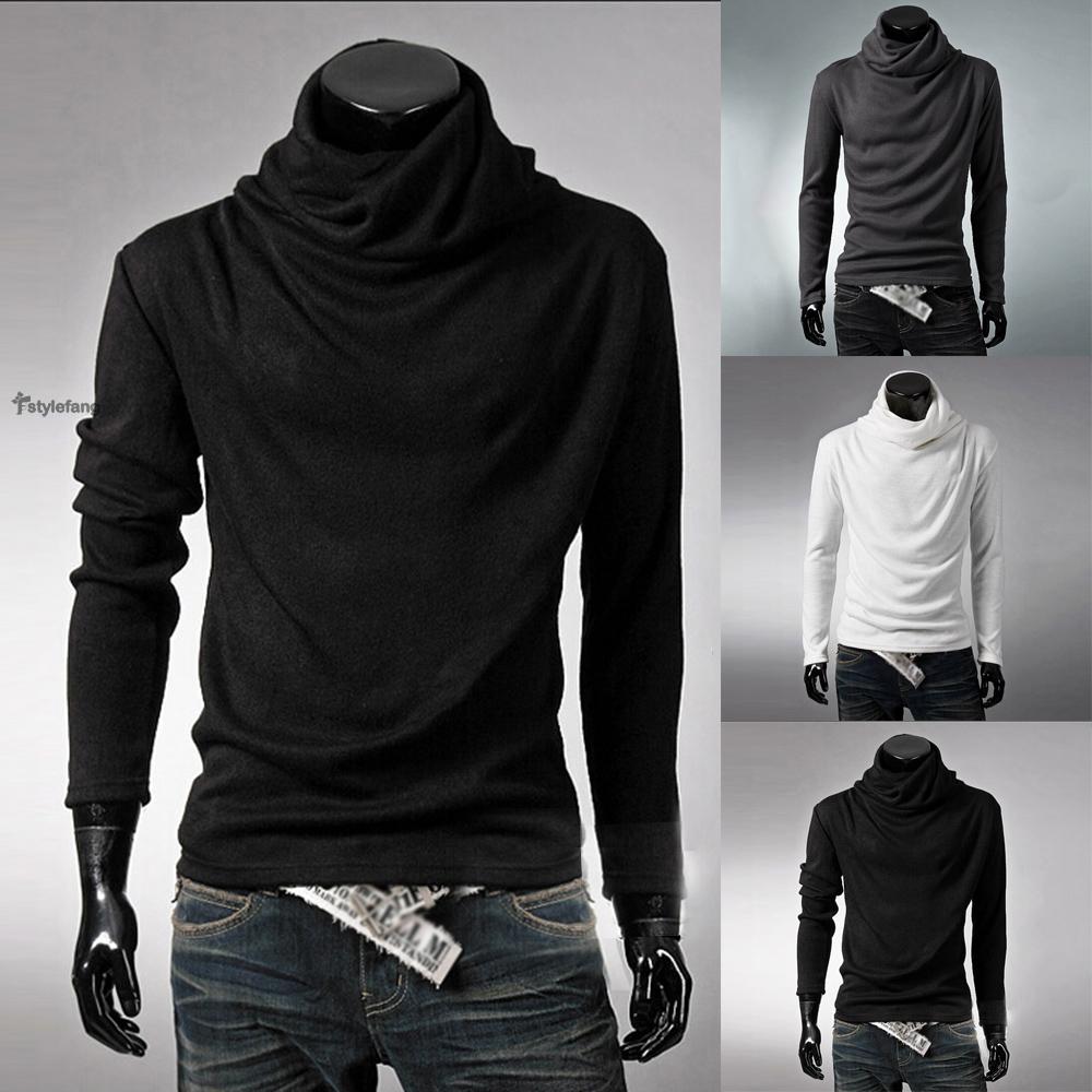 Pullover High Neck Turtleneck Slim Fit Pullover Jumper Sweater Men Tops Slim Warm Stretch New Knitwear Fashion