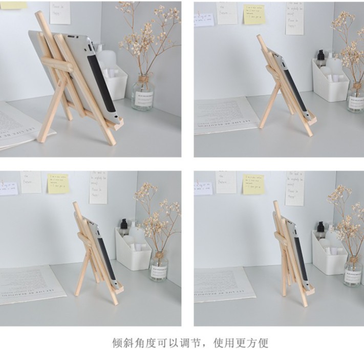 Ohaya Log Giá Đỡ Điện Thoại / Máy Tính Bảng / ipad Để Bàn Bằng Gỗ Vẽ Họa Tiết Nhỏ Xinh