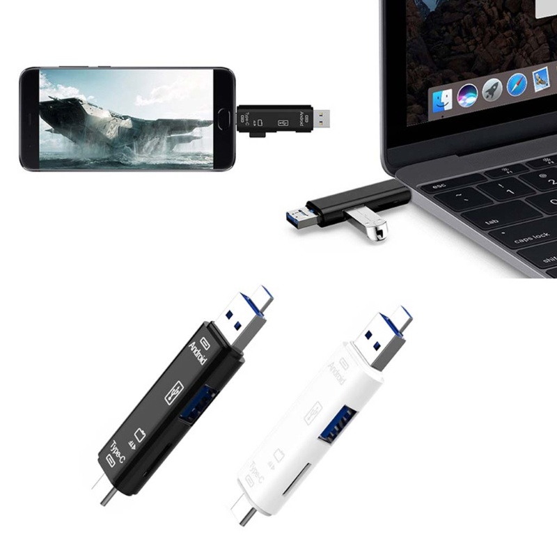 Đầu Đọc Thẻ Nhớ USB OTG 3 0 USB-C Micro USB SD TF Tốc Độ Cao 5 Trong 1