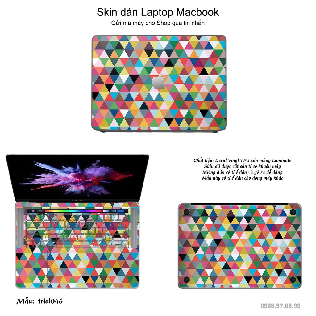 Skin dán Macbook mẫu Đa giác (đã cắt sẵn, inbox mã máy cho shop)