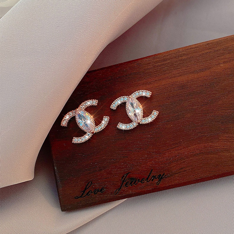 New Double C-shaped 925 Silver Earrings For Women