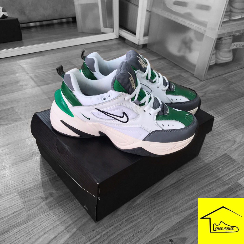 GIÀY THỂ THAO ĐẾ ĐỘN MÀU XANH LÁ NỀN TRẮNG TÔ ĐIỂM MỘT CHÚT XÁM M2K WHITE GREEN