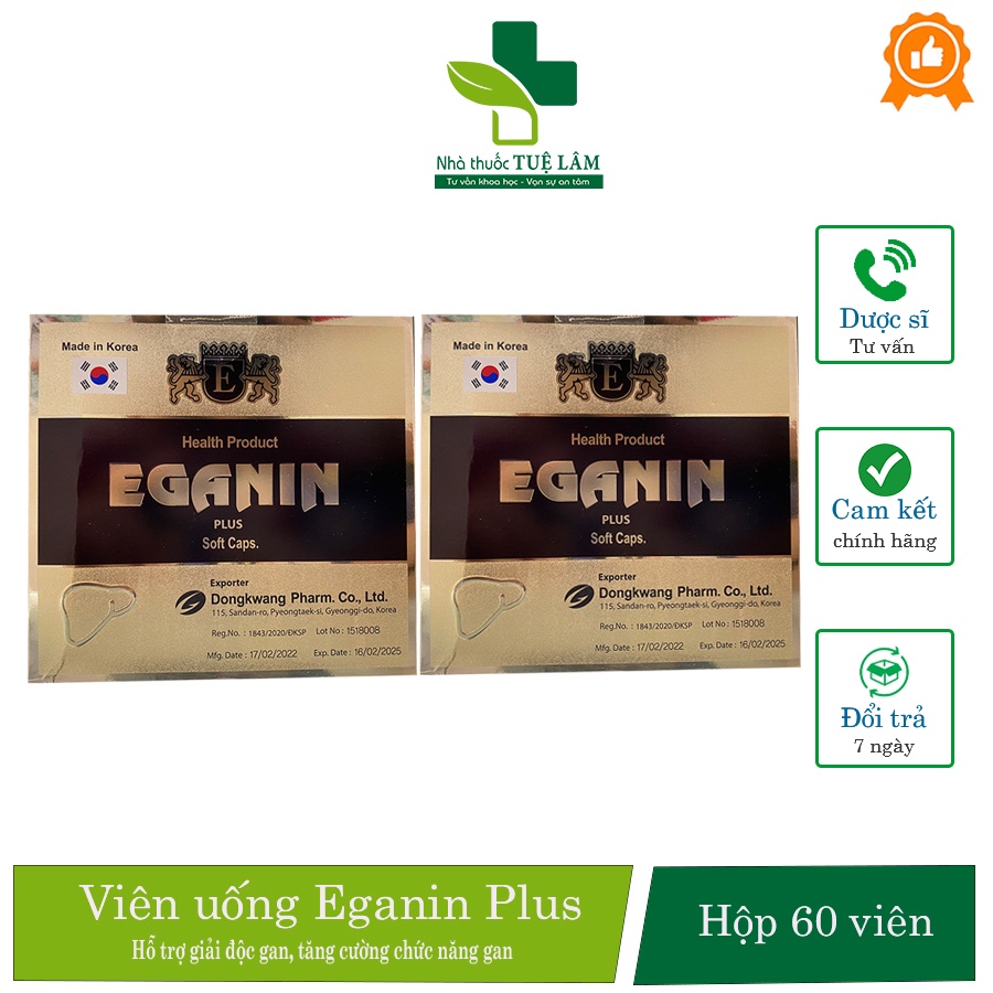 Viên uống bổ gan Eganin chính hãng Hàn quốc hộp 60 viên giúp hỗ trợ giải độc gan, tăng cường chức nă