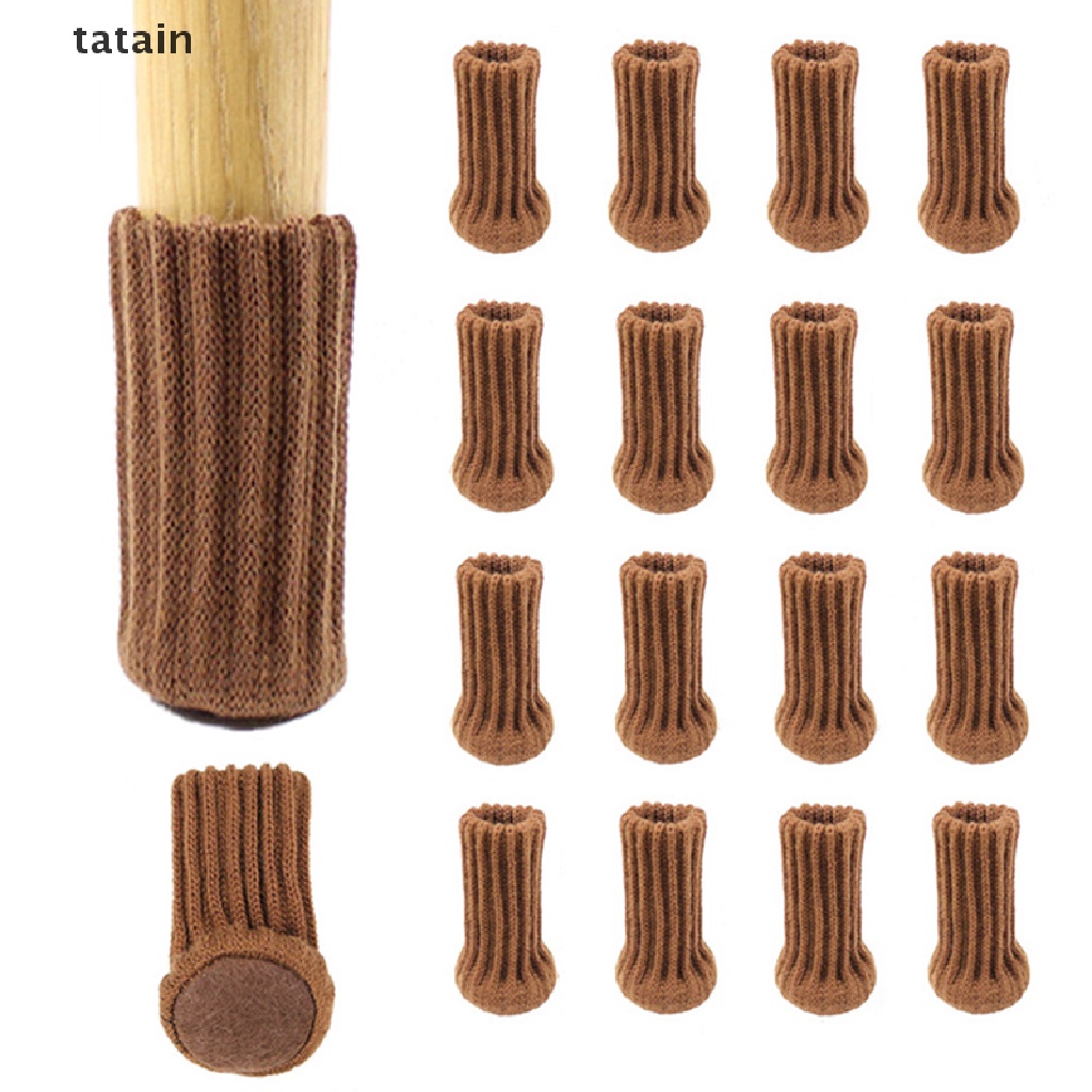 [TAT] 24pcs Knitted Chair Leg Socks Furniture Table Feet Leg Floor Protectors Covers CVX