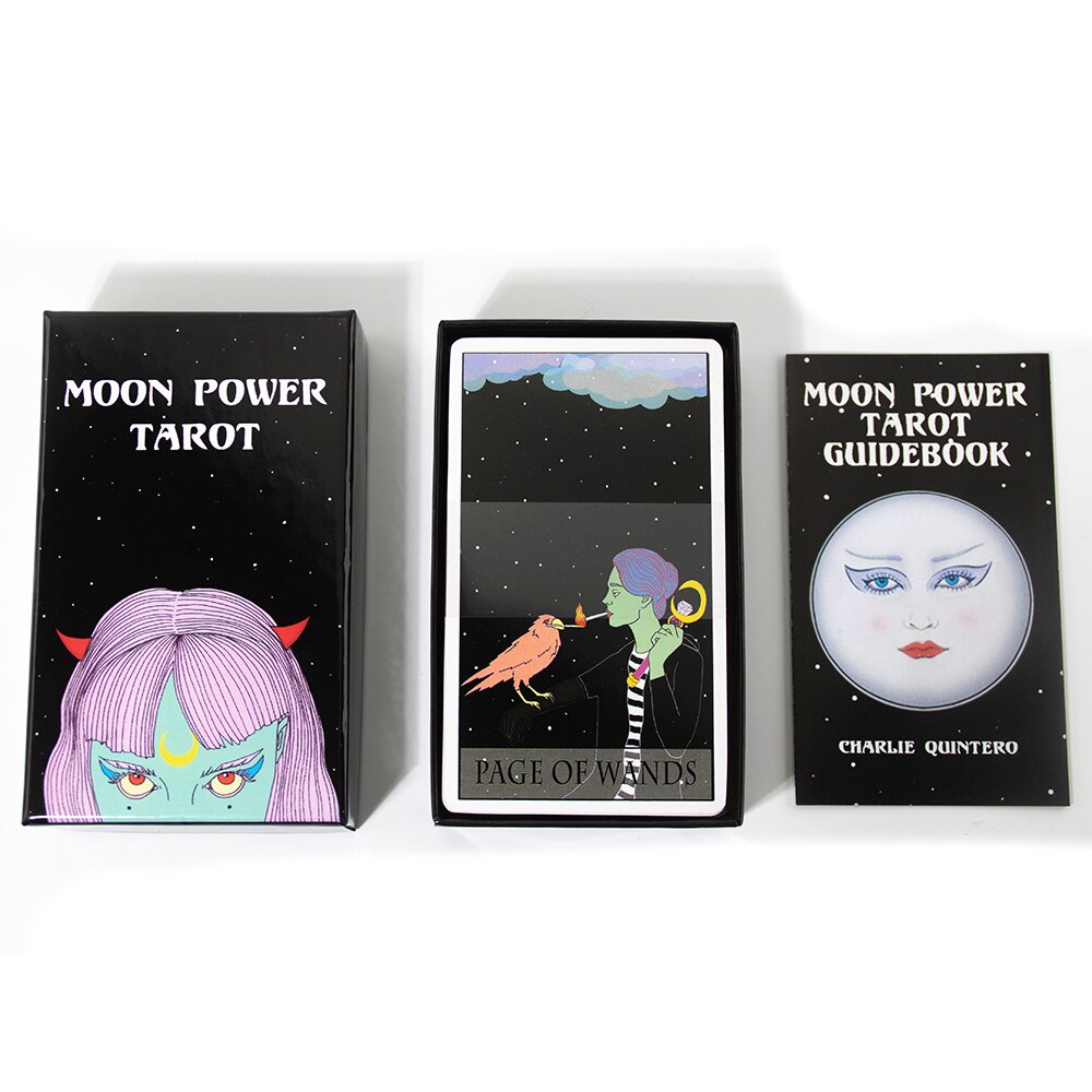 Bộ Bài Moon Power Tarot L8, Hộp Cứng, Thẻ Mạ Màu Vàng