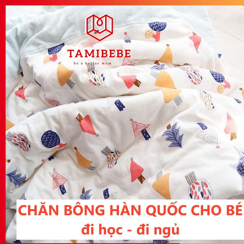 Chăn xô trần bông cho bé mang đi học , mền cho bé TAMIBEBE