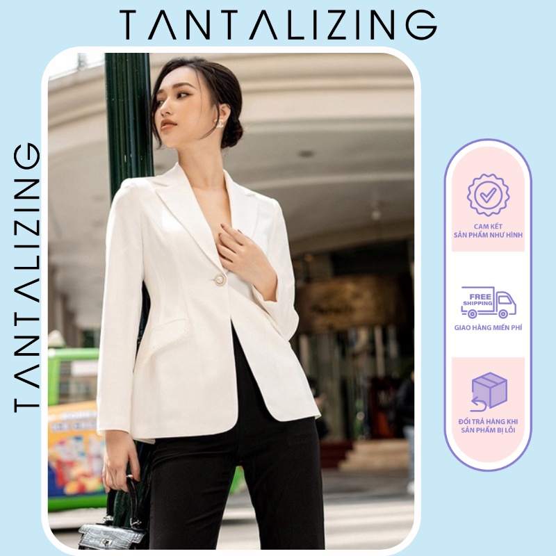 Áo Vest Kylie Suit trắng thanh lịch, Áo vest nữ áo blazer phong cách chất tuyết mưa mẫu mới | BigBuy360 - bigbuy360.vn