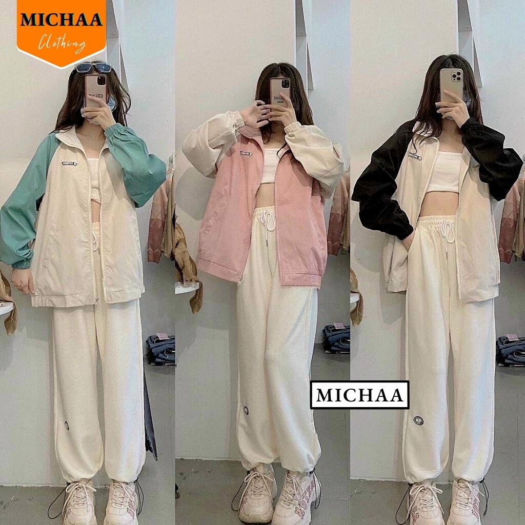 Áo Khoác Dù 7ZIA TMS LOGO MIDSIDE Nam Nữ Ulzzang Unisex Form Rộng Bomber 7zia Jacket - - MICHAA