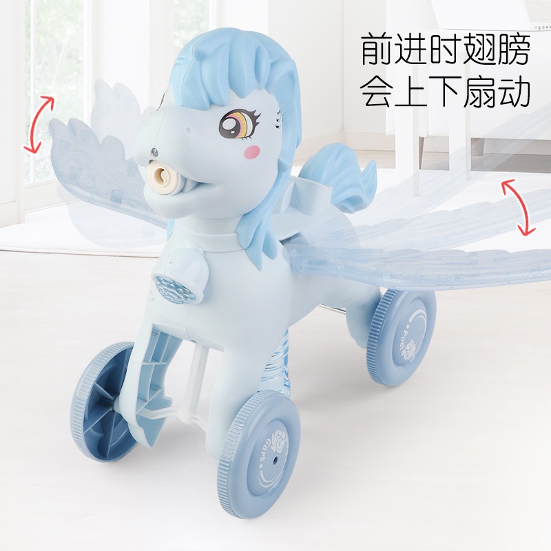 Đồ Chơi Xe Đẩy Thổi Bong Bóng Hình Vịt Có Nhạc Và Đèn Cho Bé