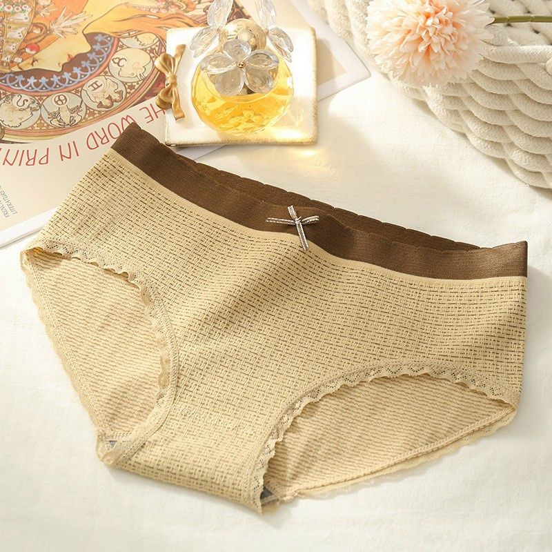 Quần lót kháng khuẩn siêu dễ thương,cạp cao kẻ viền nhẹ nhàng nữ tính,lôi cuốn,sz dưới 55kg