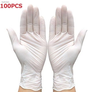Bền và không thấm nước✟100/50/30 / 20PCS Găng tay cao su trắng dùng một lần Nướng Găng tay cao su không trơn trượt Găng