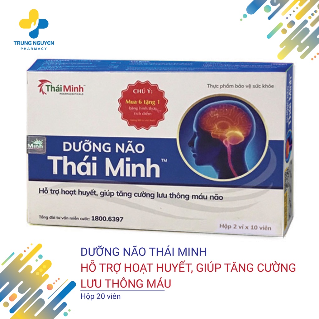 DƯỠNG NÃO THÁI MINH - Hỗ Trợ Hoạt Huyết ,Giúp Tăng Cường Lưu Thông Máu Não - Hộp 20 viên