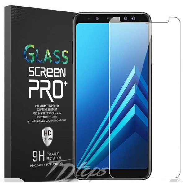 Kính cường lực samsung A8 2018 trong suốt, tặng giấy lau màn hình