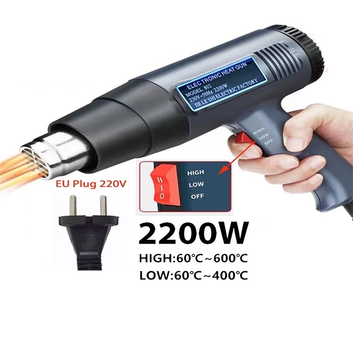 Máy khò nhiệt, máy thổi hơi nóng màng co 2200W [BH 12 Tháng]