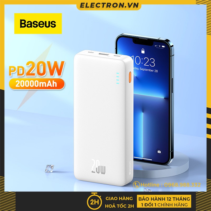 Sạc pin dự phòng Baseus Airpow Light Battery Fast Charging Power Bank 20000mAh 20W