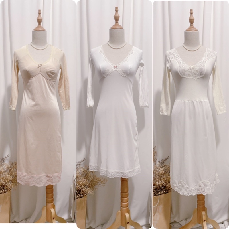 nhiều mẫu - váy ngủ trắng có tay , đầm ngủ trắng nhật bản chất cotton phối voan , ren