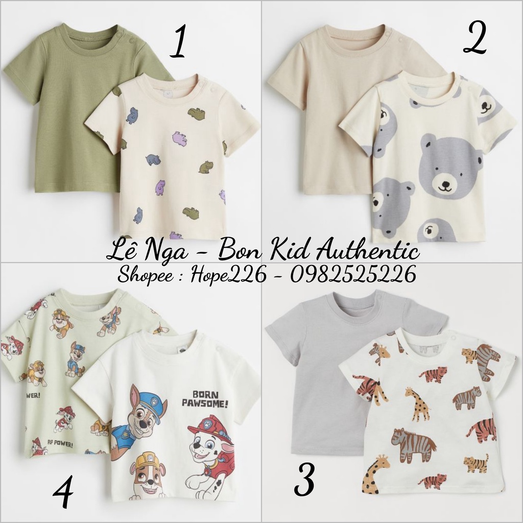 Set 2 áo phông HM UK/US sz 4-6m đến 3-4y