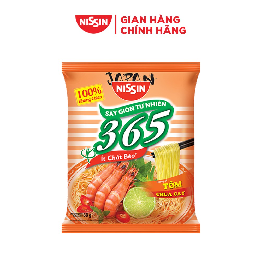 Thùng 30 gói Mì KHÔNG CHIÊN 365 - Hương vị Tôm Chua Cay | BigBuy360 - bigbuy360.vn