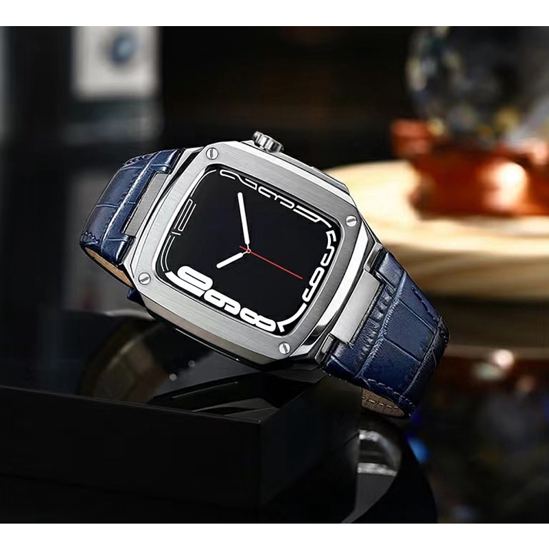 Dây Đeo Đồng Hồ Bằng Kim Loại Sang Trọng Cho iWatch Band + Case iWatch series 8 7 SE 6 5 4 45mm 44mm