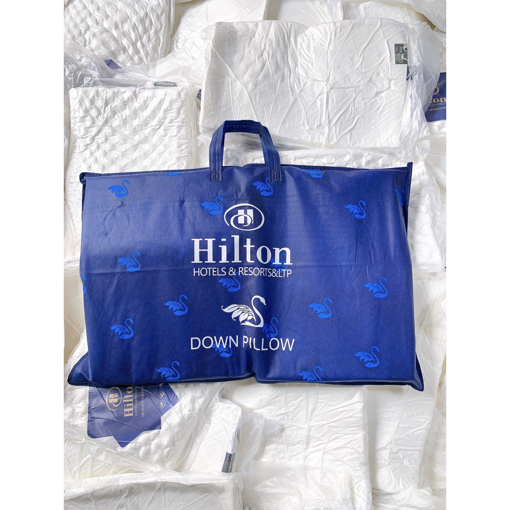 GỐI CAO SU NON HILTON ( KT 35*55CM )_CÓ TÚI ĐI KÈM XỊN XÒ