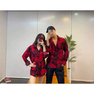Áo sơ mi họa tiết loang