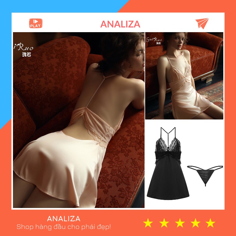 Đầm ngủ sexy gợi cảm hở lưng ren ngực cao cấp Váy ngủ quyến rũ (Hàng QC Cao Cấp) VN700