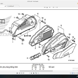 BÔ E SH 2016 > 2019 ZIN HONDA