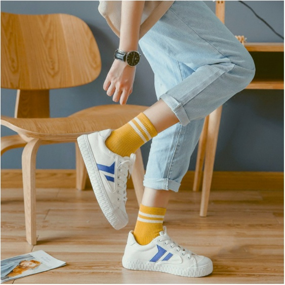 Tất Cotton Cổ Cao Thời Trang Hàn Quốc Dành Cho Nam Và Nữ