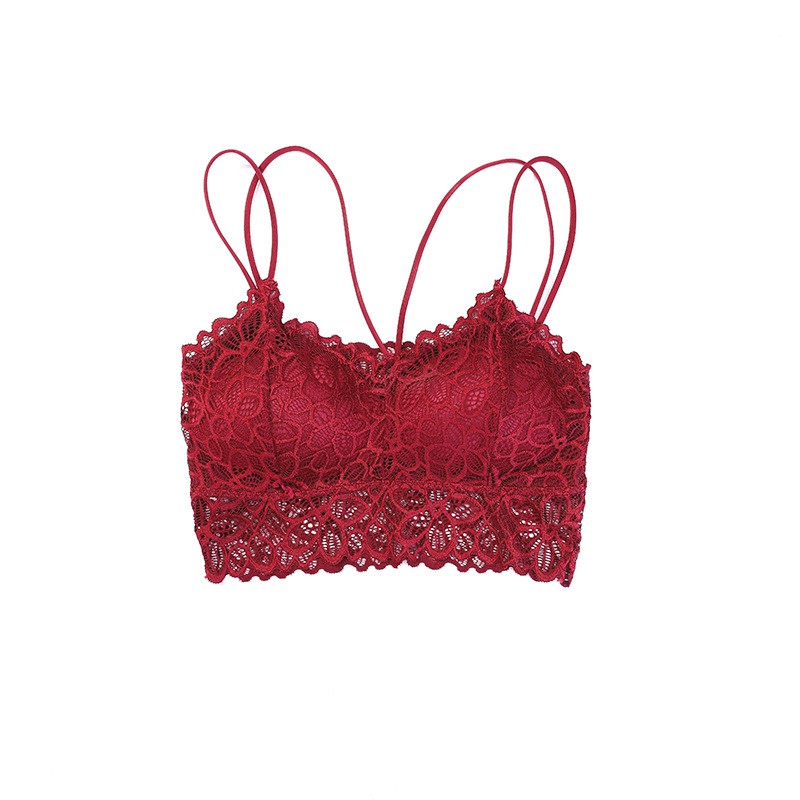 [Mã FASHIONT4WA2 giảm 10K đơn 50K] Áo bralette quây hai dây chất ren có mút nhẹ cho nữ | BigBuy360 - bigbuy360.vn