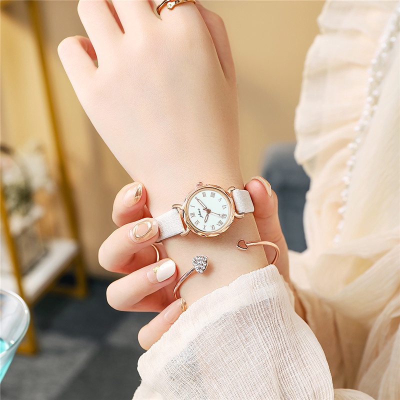 Đồng Hồ Quartz Dây Da Thời Trang Cho Nữ