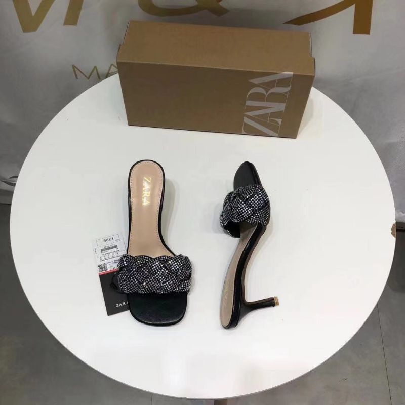 X(ẢNH THẬT) Guốc 7p Zara Quai Nhũ Da Mềm Êm Fullbox Tem Hãng Cao Cấp