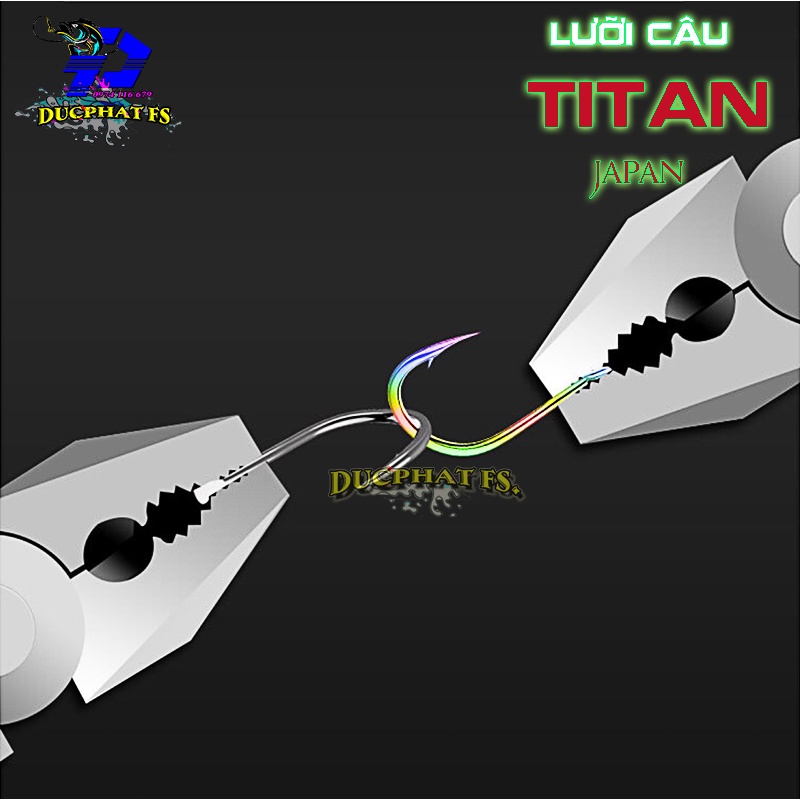 Lưỡi Câu Cá CJF, Lưỡi Câu TiTan 7 Màu Có Ngạnh ( Vỉ 15 Chiếc ) Cao Cấp Chuyên Câu Đài , Câu Đơn