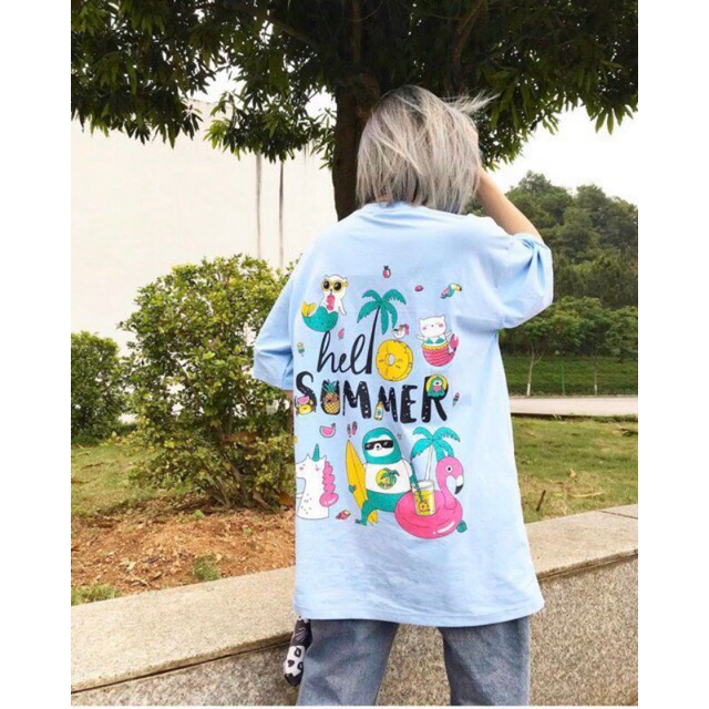 Áo Thun Unisex Tay Lỡ Form Rộng Phong Cách Hàn Quốc Freesize