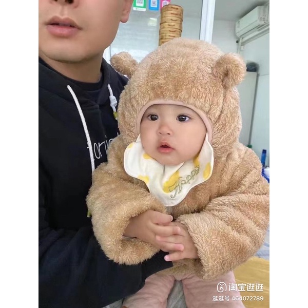 Áo lông Gấu lót nỉ đủ size cho Bé