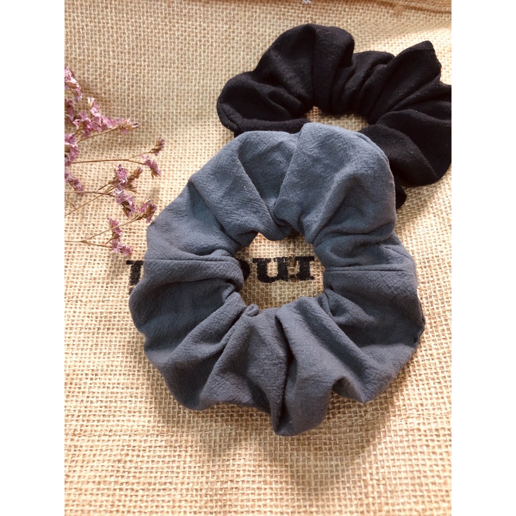 (BÁN VÌ ĐAM ME)Dây buộc tóc, cột tóc vải scrunchies Đũi cao cấp Thyear