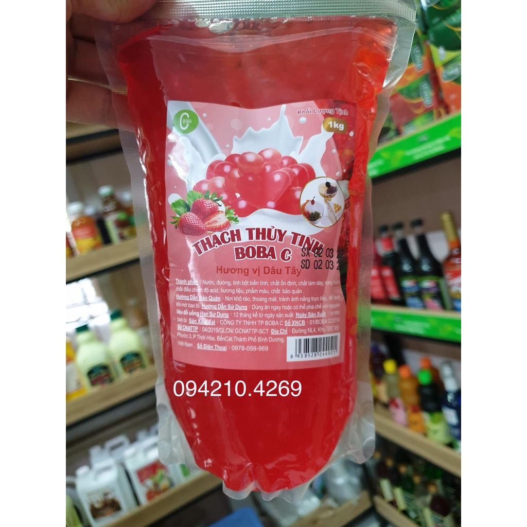 Thạch Nổ/Hạt Thủy Tinh BOBA C Túi 1kg ĐỦ VỊ HOA QUẢ DÂU/ĐÀO/DƯA LƯỚI/SỮA CHUA/VIỆT QUẤT/XOÀI/VẢI - TOPPING MỚI MẺ