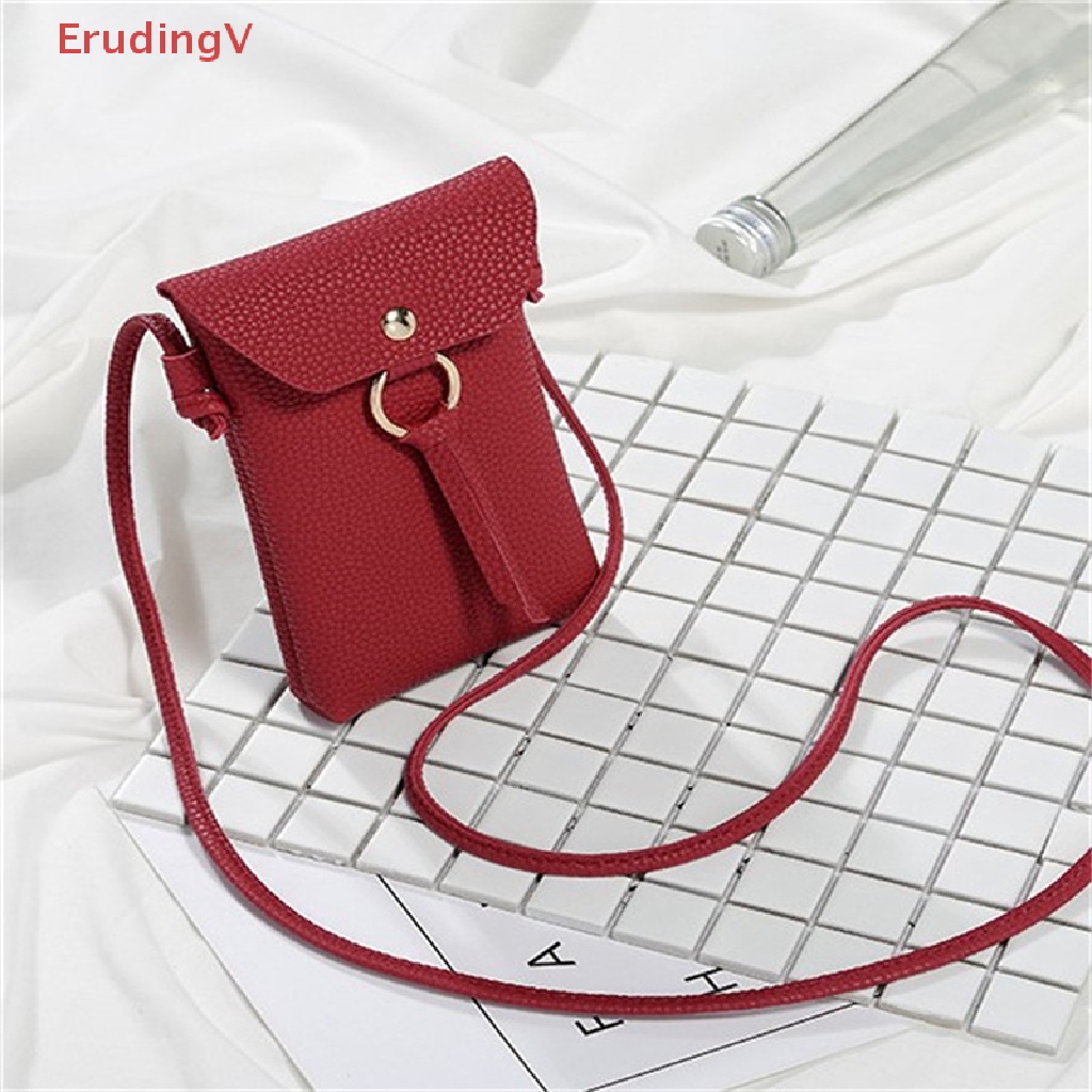 Túi Đeo Chéo Mini Nắp Gập Màu Trơn Đơn Giản Dùng Đựng Điện Thoại Cho Nữ