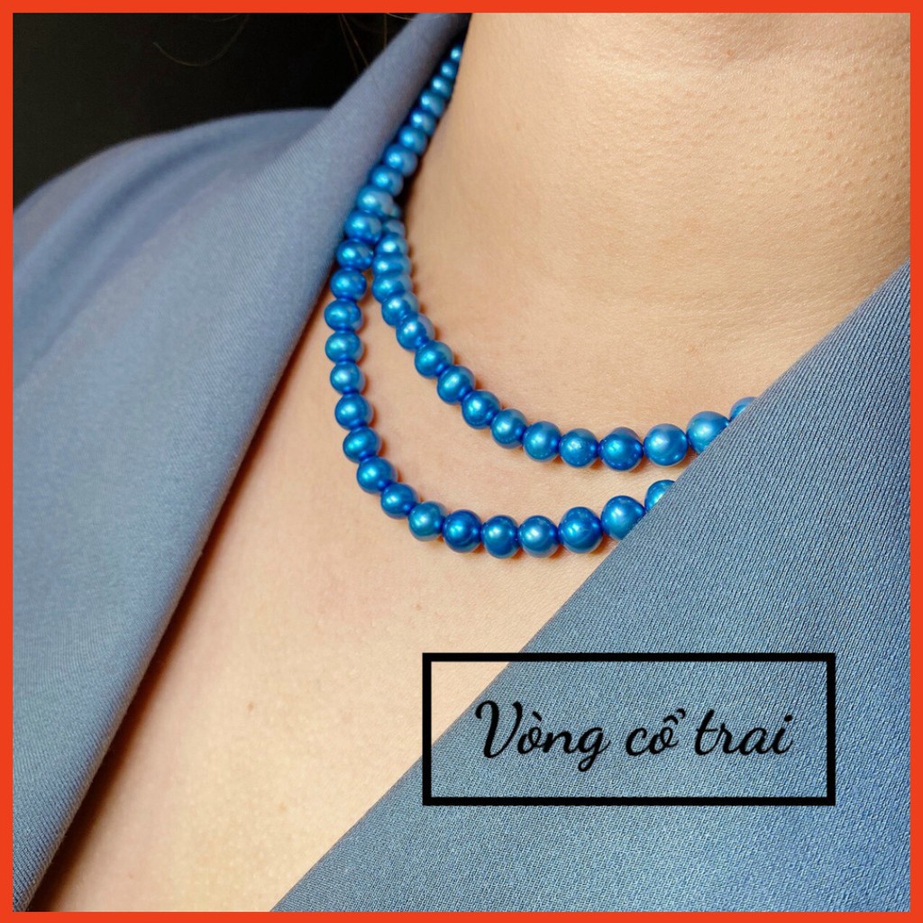 Mẫu bestseller Bộ vòng màu xanh biển hạt đẹp lấy từ nước ngọt, thiết kế tinh tế, sang trọng, dành tặng phái nữ phong thủ