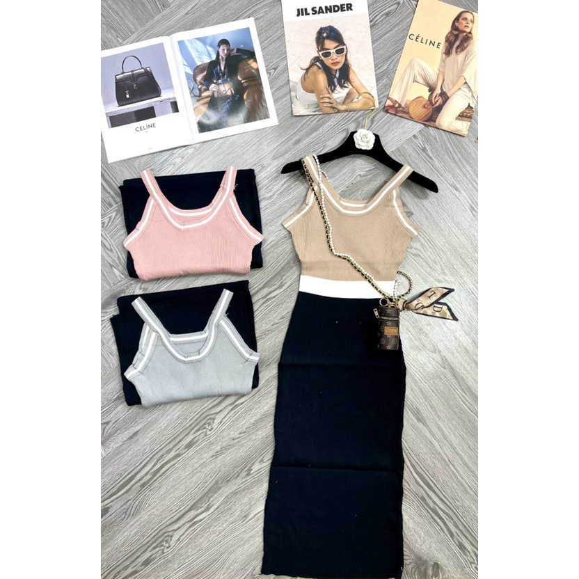 Đầm Váy len Body 2 Dây Phăng 2 Màu Quyến Dũ | Smide Clothing