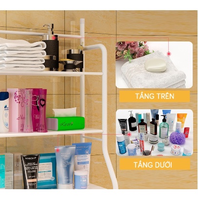 [SHIP HOẢ TỐC] Kệ Nhà Vệ Sinh Toilet ,Bồn Cầu, kệ Máy Giặt Sơn Tĩnh Điện 3 Tầng Kệ Inox 304 Không Han Rỉ