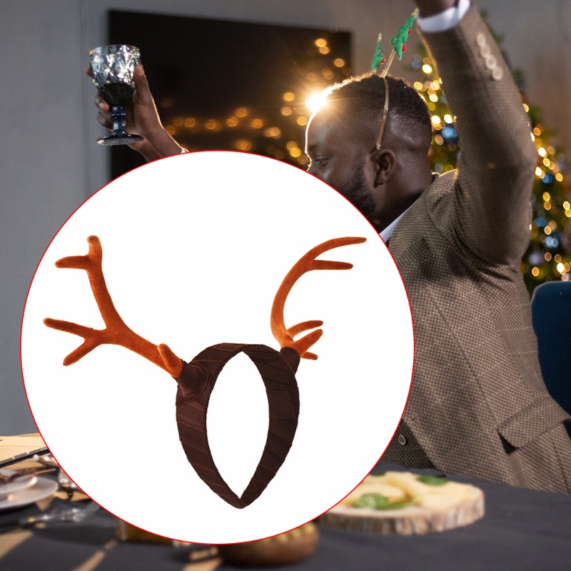 Flgo Băng Đô Rửa Mặt / Trang Điểm Mềm Mại Hình Sừng Hươu Giáng Sinh Đáng Yêu Dành Cho Bé Gái