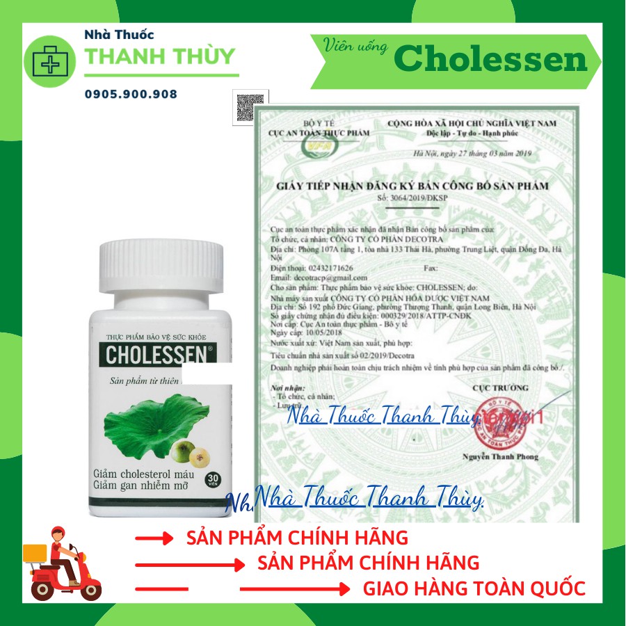 CHOLESSEN - Hạ Mỡ Máu, Giảm Gan Nhiễm Mỡ, Men Gan Cao