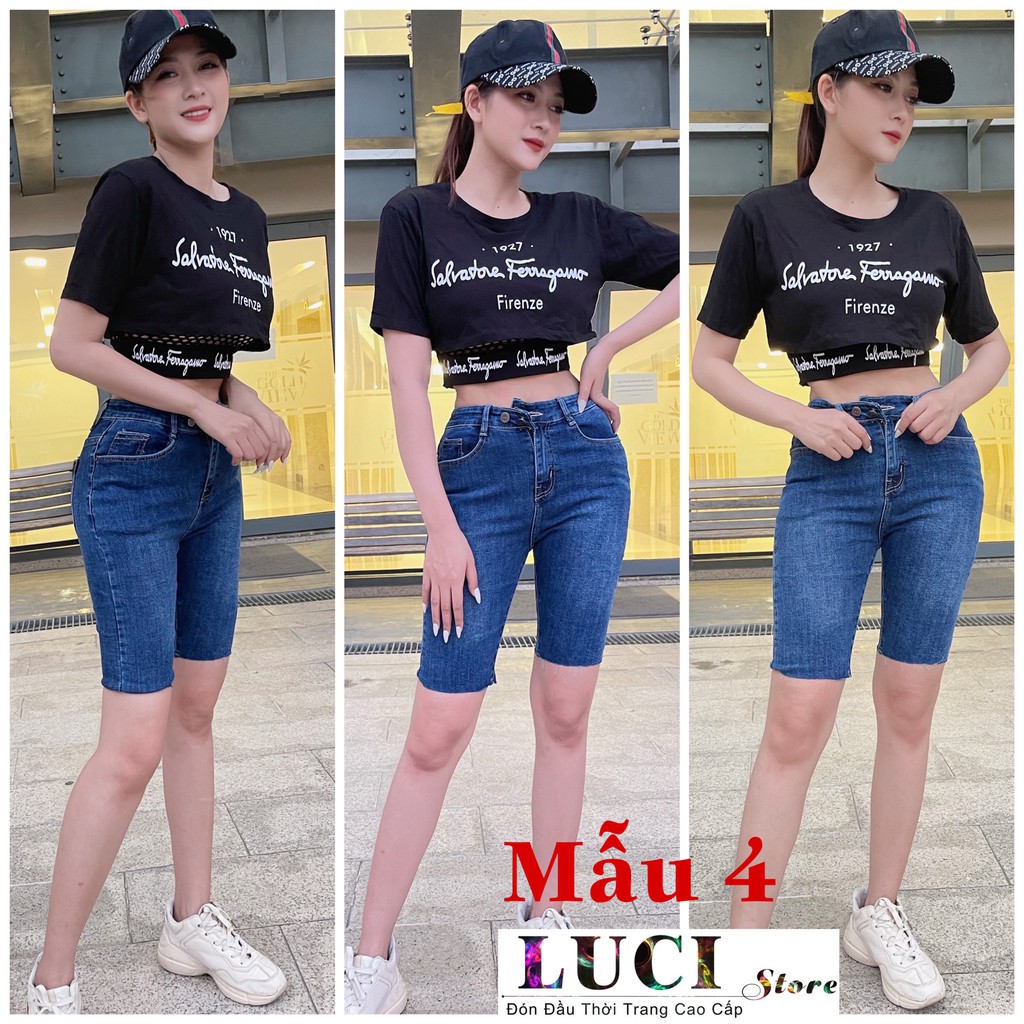 5 Mẫu Quần jean ngố/lửng lưng cao (Hình thật 100%), Co dãn tốt kiểu rẻ đẹp - LUCI Store - JN12