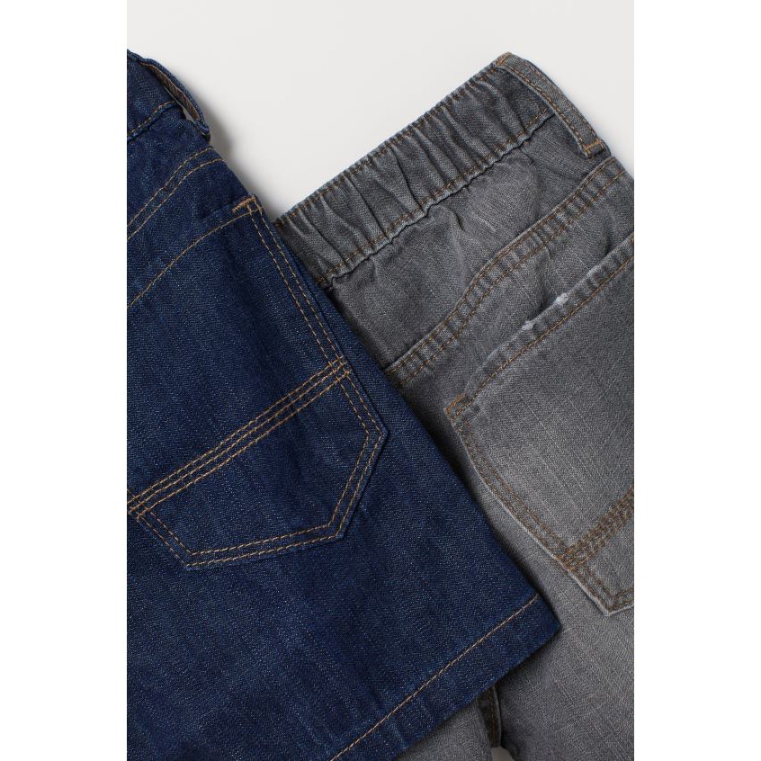 Set 2 quần sooc jean denim xanh xám HM H&M size 3-4y_hàng chính hãng Mỹ