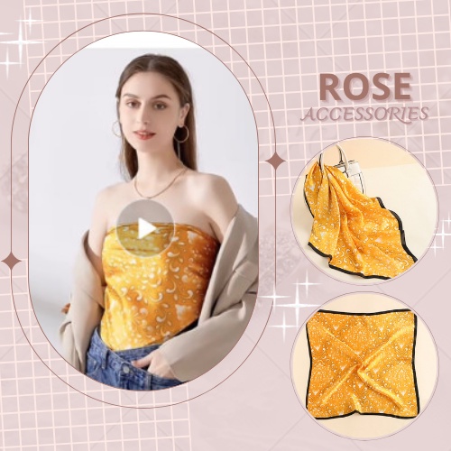 [ Mới 2022] Khăn Banada - Áo yếm lụa cap cấp mềm mại kèm họa tiết kich thước 70x70 Rose.Accessories mã KY01