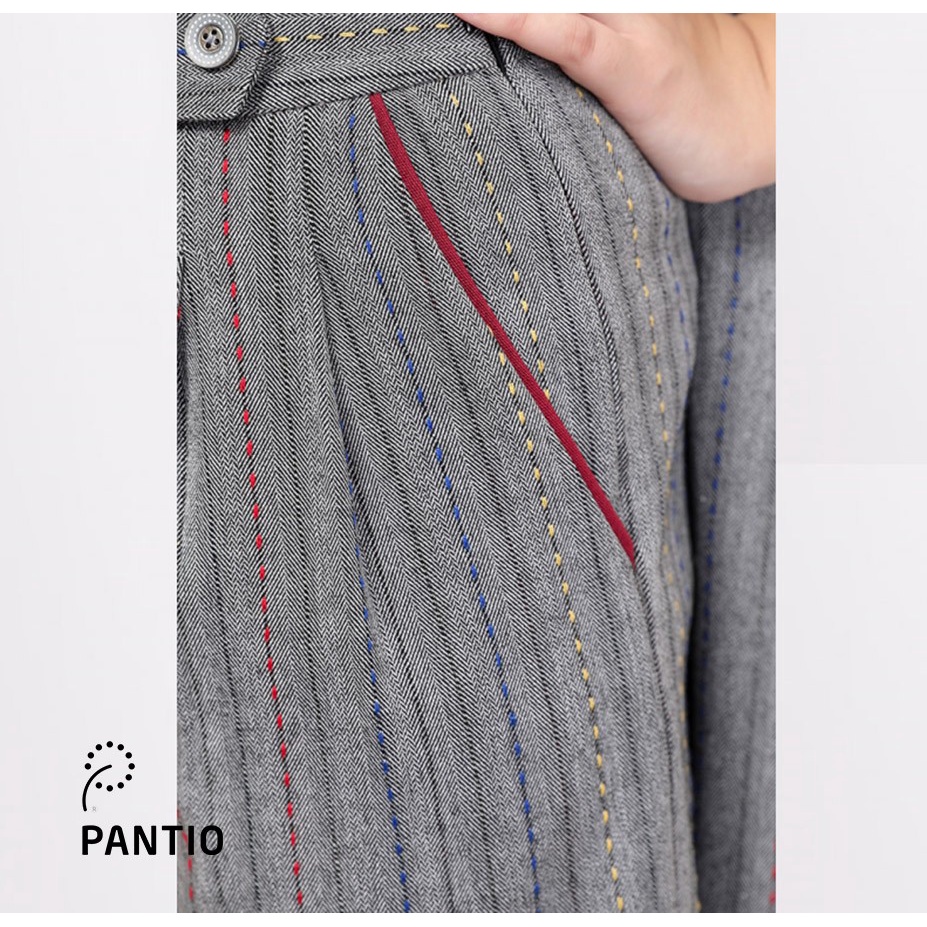 Quần short ngắn chất thô pha hoạ tiết chỉ sọc BQN95003 - PANTIO