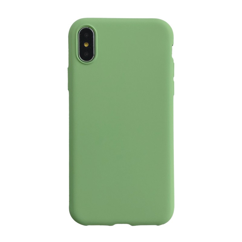 Samsung S9 S9PLUS S10 S10PLUS S7edge S21Ultra S21+ A12 A42 5G A6 A8 2018 A6Plus A6+ A8Plus A8+ Matcha green TPU silica gel solid color mobile phone case Simple plain mobile phone shell Soft shell of anti falling mobile phone protective cover